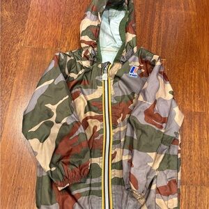 K-Way Green and Brown windbreaker Lightweight Camouflage